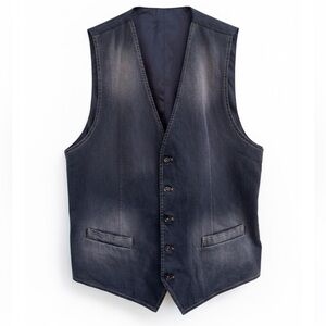 Dolce & Gabbana Mainline Gray/Black Denim Vest Italy Size 48-US Sm/Med Like New!